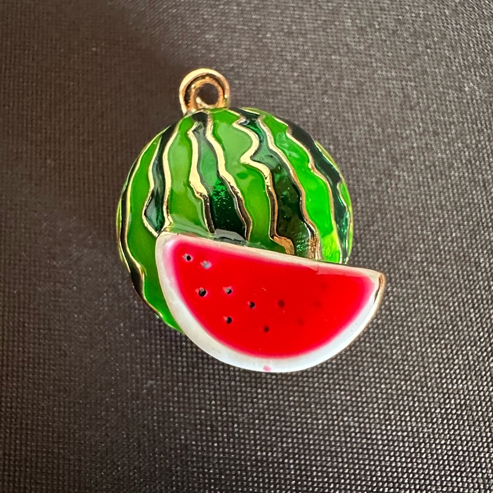 Enamel watermelon brooch